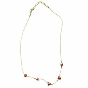 Anthropologie gold and red dainty necklace